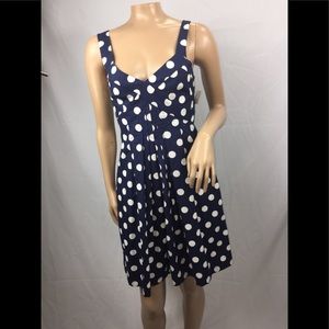Carolina Herrera  Navy White polkadot dress sz 2